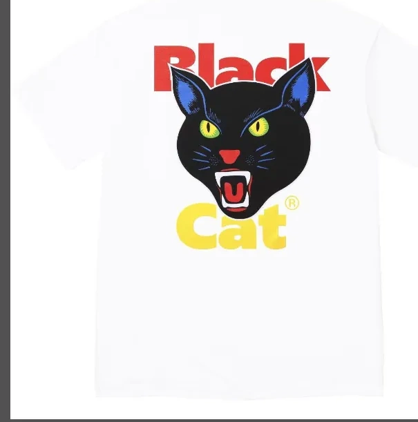 24 Black BLACK and Black M S XL CAT White Cat L TEE 0827